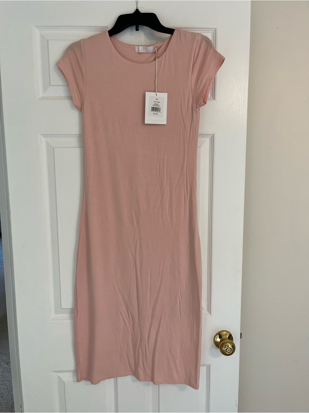 NWT Rachel Parcell Pink Short Sleeve Midi T-Shirt Dress